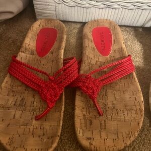 Talbots Red Braided Sandals